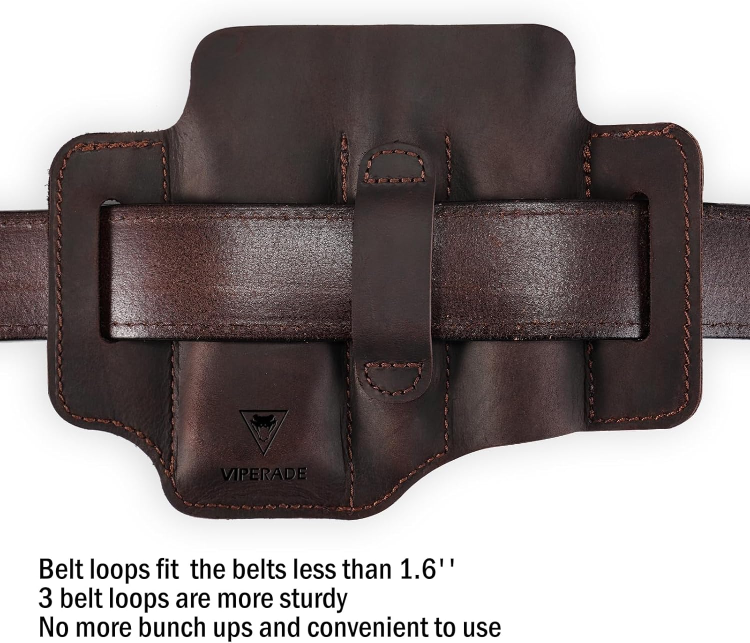 VIPERADE PJ29 Multitool Sheath for Belt, Leather EDC Pocket Organizer for Men, EDC Leather Sheath, Flashlight and Multitool Sheath, EDC Belt Organizer (Brown) - Image 6