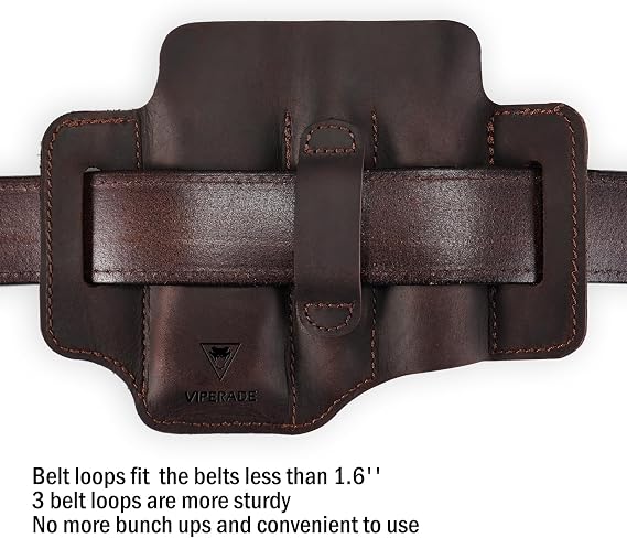 VIPERADE PJ29 Multitool Sheath for Belt, Leather EDC Pocket Organizer for Men, EDC Leather Sheath, Flashlight and Multitool Sheath, EDC Belt Organizer