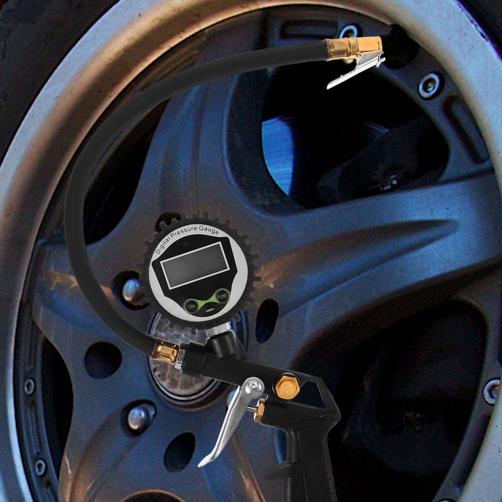 HEMOTON Manómetro Digital de Presión para Neumáticos de 60 Psi Resistente Trabajo Pesado Mano para Coches y Camiones