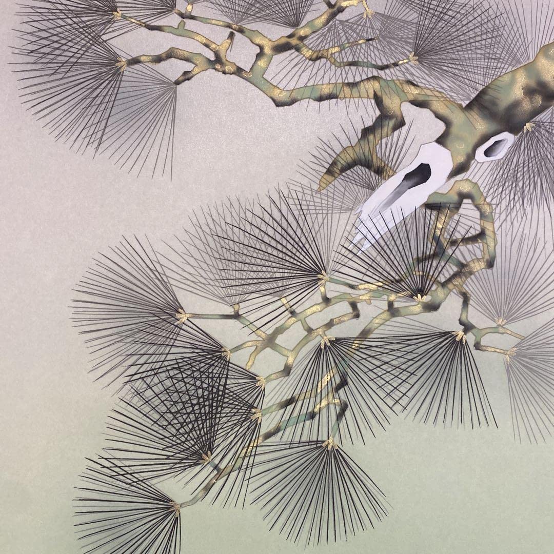 Amazon.co.jp: 掛け軸 麻生修山作 松鯉図 双鯉 共箱 美術年鑑