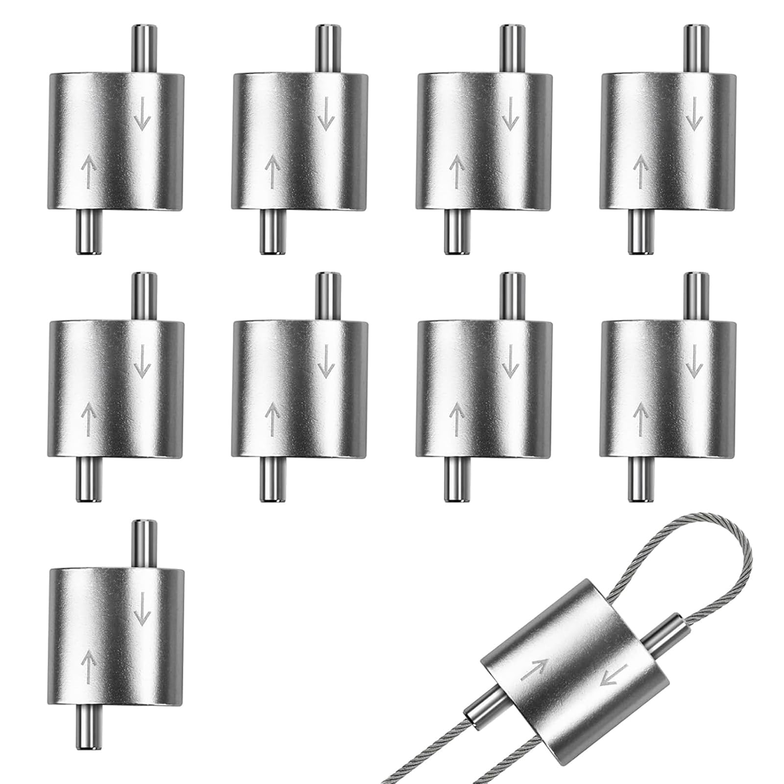 10Pcs Bidirectional Steel Wire Rope Clamp Adjustable Wire Rope Cable Clip Locking Device Suspension Hardware Accessories Clip