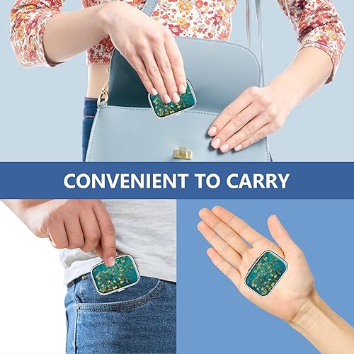 Miniatura 3 de Pastillero de 2 compartimentos para medicina, pastillero portátil para bolsillo o bolso, pastillero decorativo de metal, organizador de vitaminas,