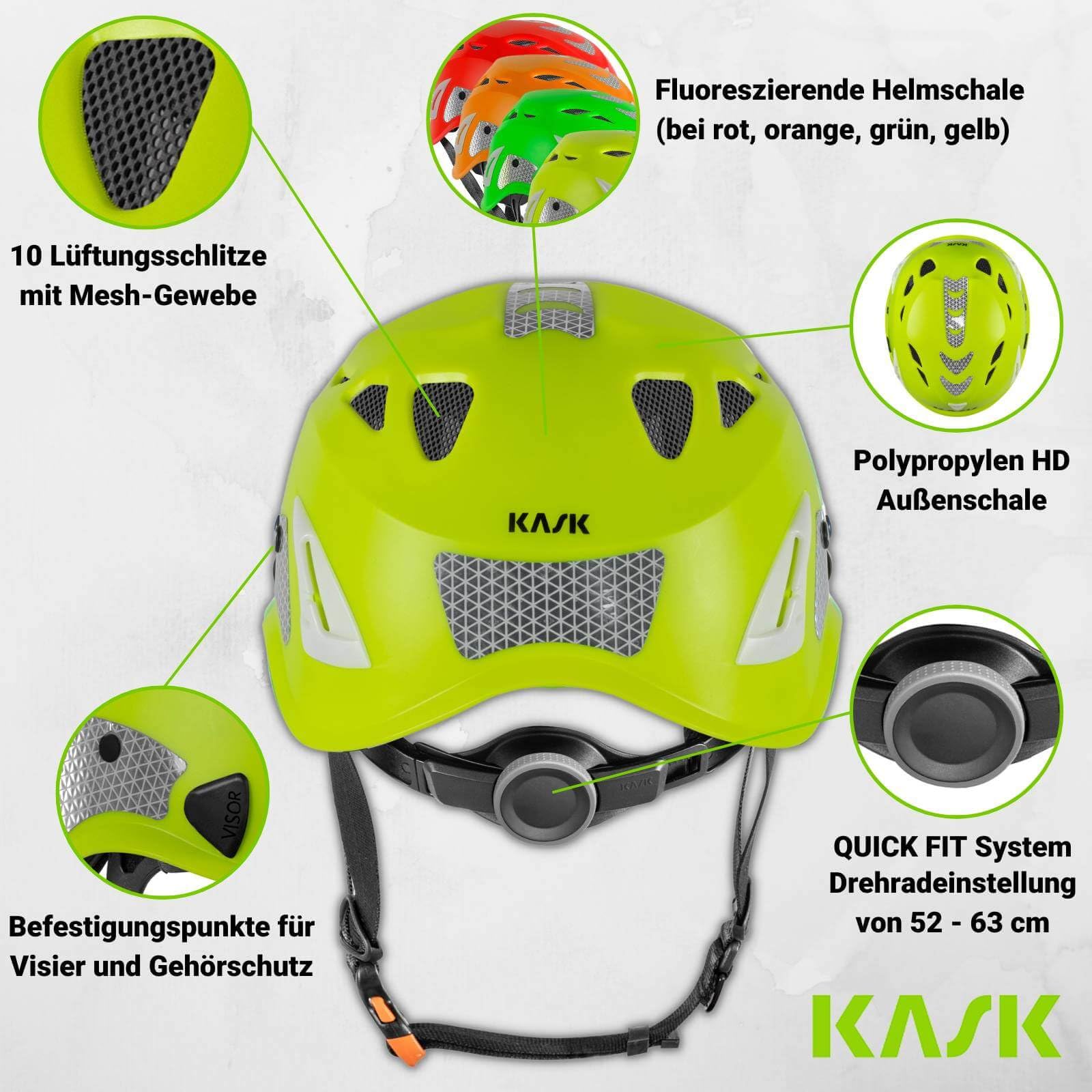 Kask Kask przemysłowy Plasma Hi Viz obwód 51-63 cm