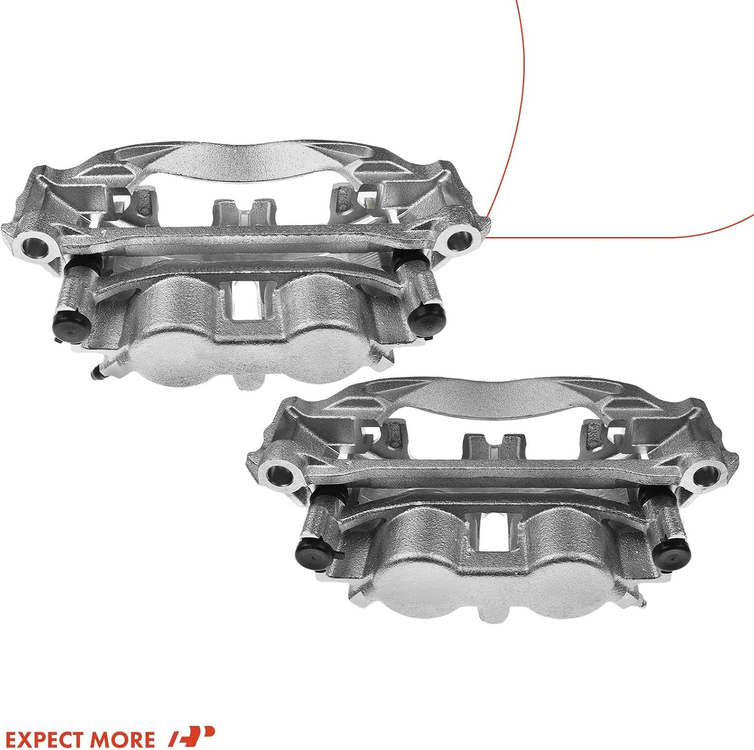 A-Premium Disc Brake Caliper Assembly with Bracket Compatible with Select Ford Models - E-450 Super Duty 2008-2019 - Rear Driver and Passenger Side, 2-PC Set