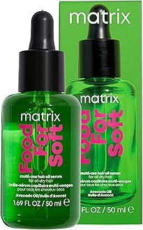 Food For Soft Hair Serum Oil For Dry, Brittle, and All Hair Types - Softens, Smooths, and Adds Shine With Heat Protection, Repairing Leave In With Avocado Oil