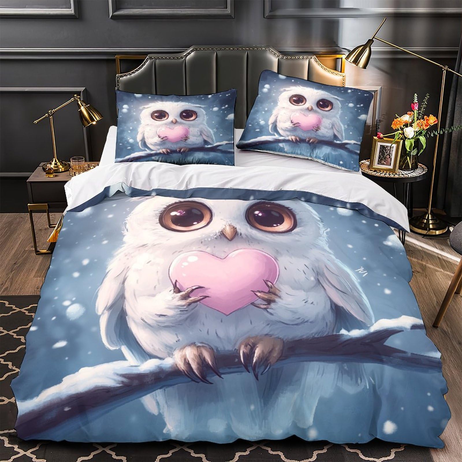 Parure Housse de Couette Chouette 3D pour une Chambre d'Enfant Cosy et Fantaisie
