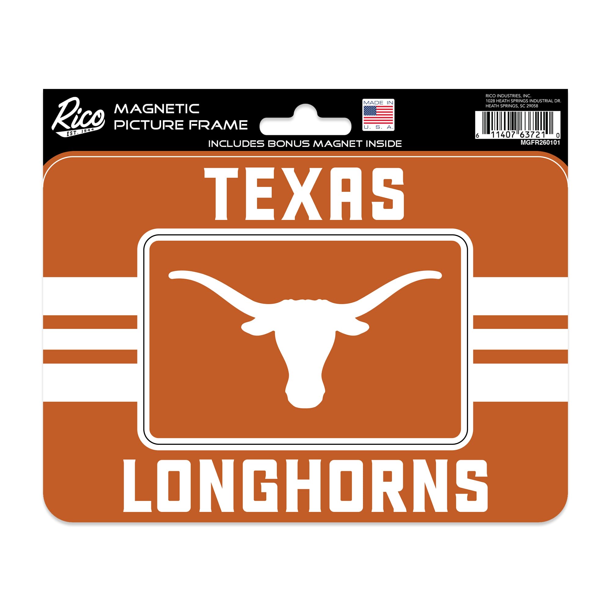 Cadre photo magnétique Texas Longhorns Rico Industries pour réfrigérateur et bureau