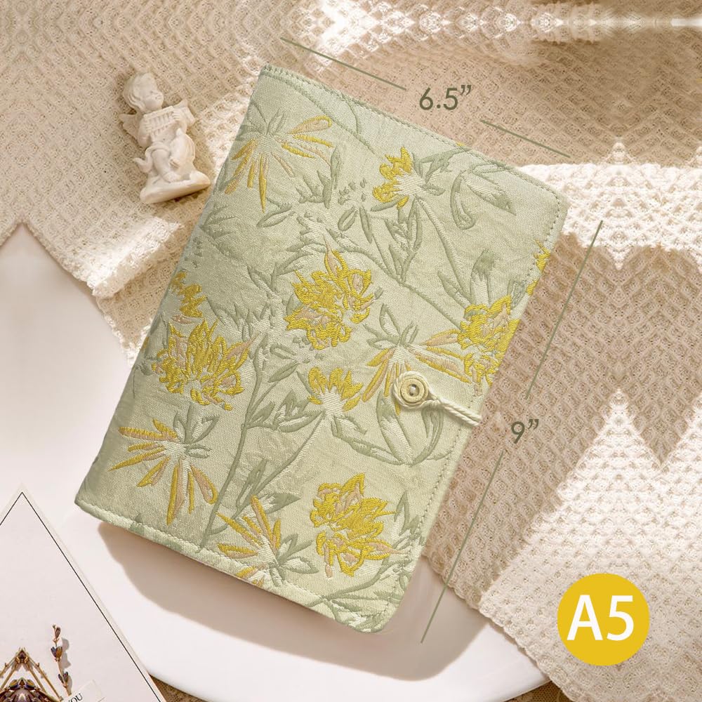 ipoul Journal for Women Flower Embroidery Refillable Notebook, A5 Binder 6 Ring, Budget Binder, Refillable Sketchbook - Image 3