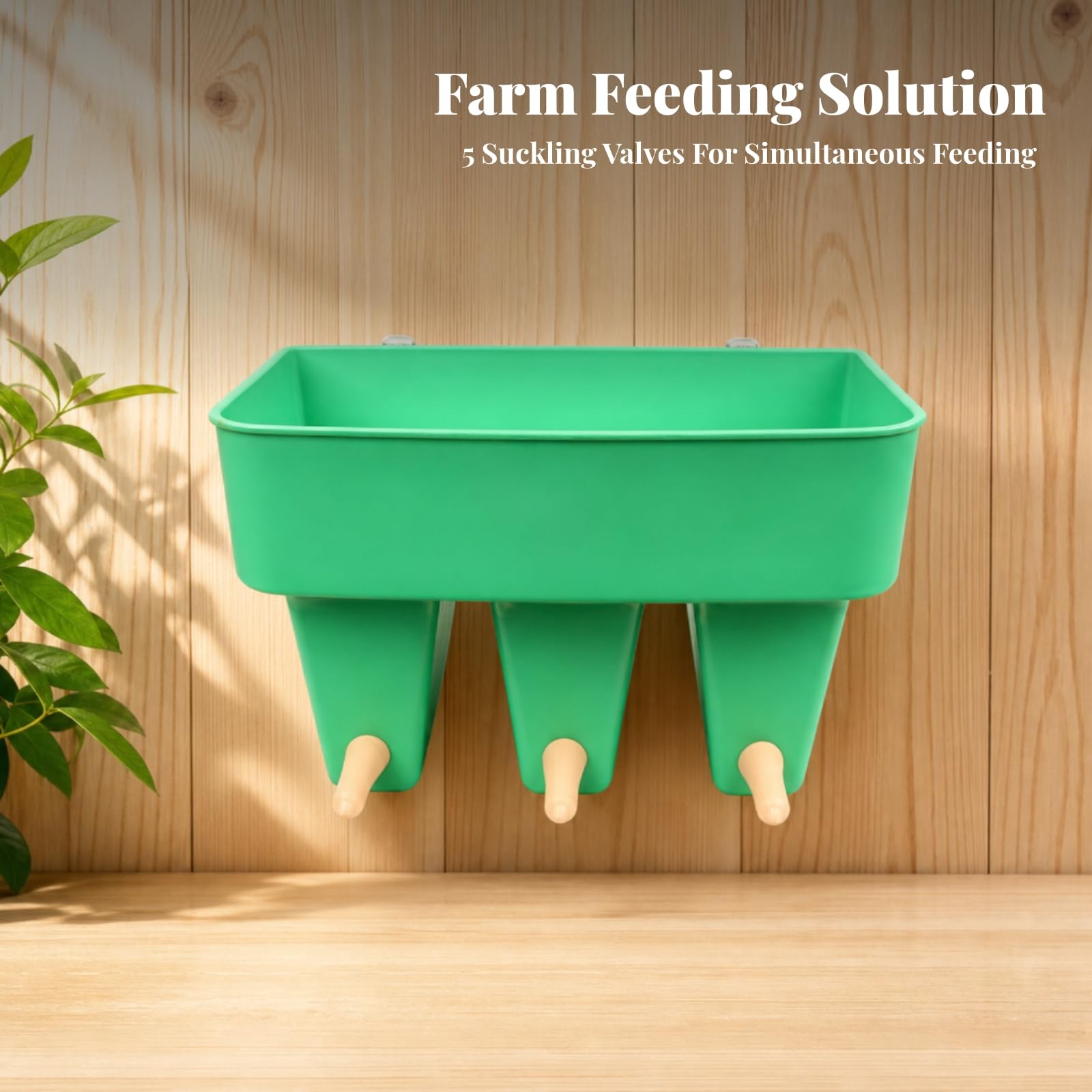 Secchio per l'alimentazione dei Vitelli | Design Robuo e Facile da Maneggiare, Secchio per Prodotto caseario Vitelli in Plaica Alimentare, Pratico, Fienili, Secchio 5 Ugelli