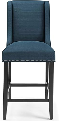 Miniatura 5 de Modway Taburete de bar tapizado de tela Baron para mostrador en color azul