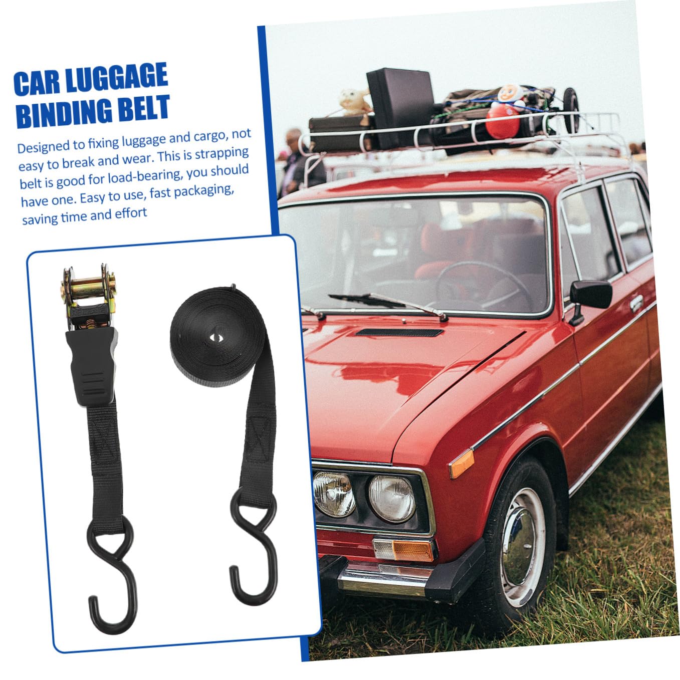 2sets Cinghie Di Fissaggio Per Auto e Da Cinghie Per Carico Leggere e Resistente Materiale Ottimale Per Uso Versatile