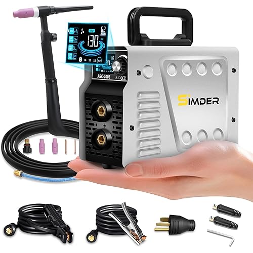 SSIMDER Stick/Lift TIG 2-in-1 Portable Welder Dual Voltage Welder 110V/220V | IGBT Inverter Tech & Hot Start/Anti-Stick | Home DIY, Metal Fabrication | Garage/Worksite Use | with the WP17 TIG torch