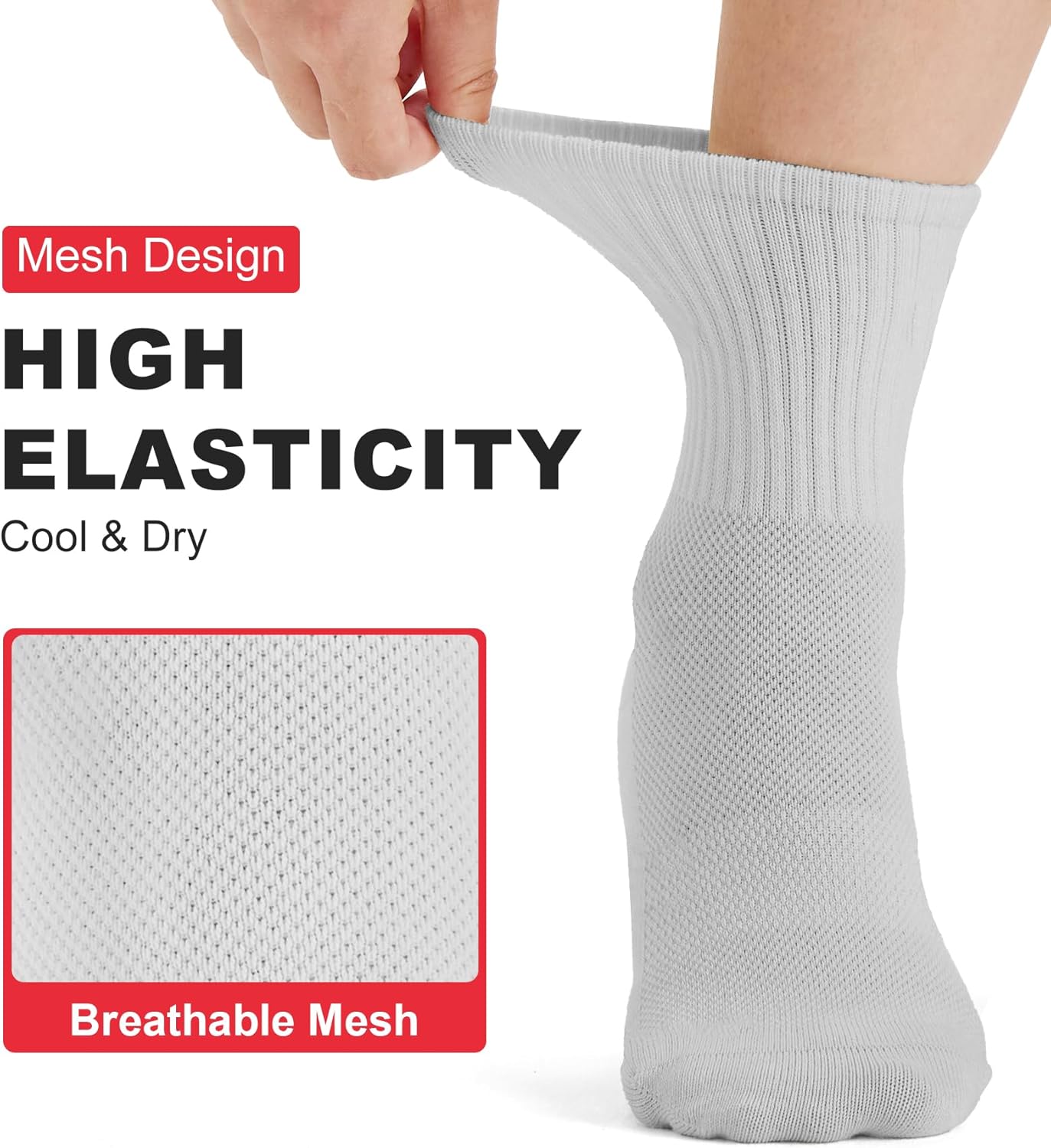 6pairs Grip Pilates Socks with grips for Women Crew Cotton Non Slip Grippy Socks Yoga Barre Workout Gifts - Image 3