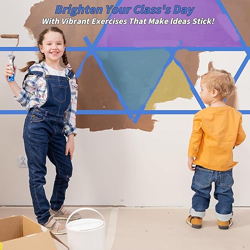 Miniatura 6 de Oleitodh Paquete de 15 cintas azules para pintores a granel, 1 pulgada x 825 yardas, cinta adhesiva para pintores multisuperficie, cinta de pintura