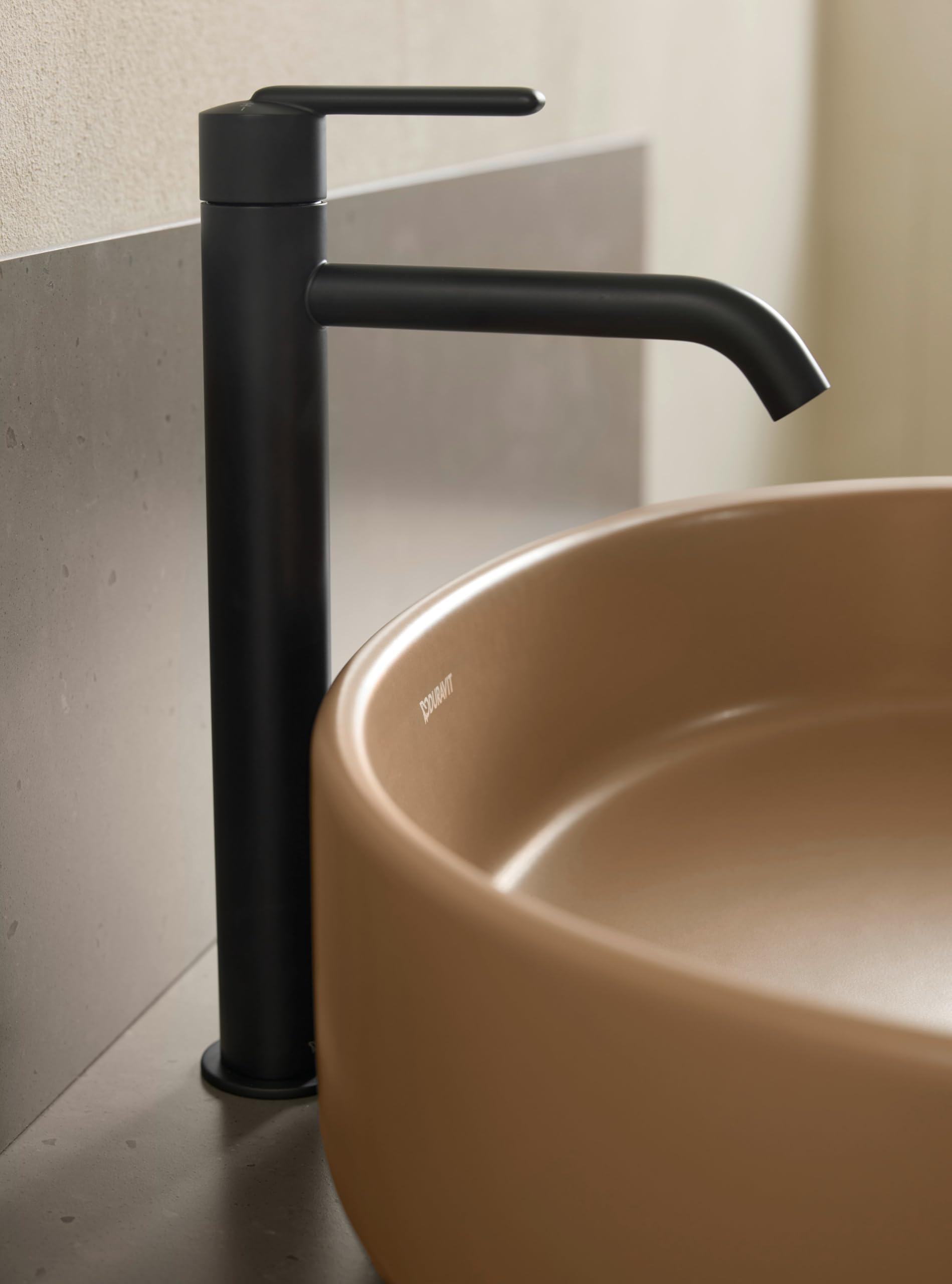 Duravit Balcoon bateria umywalkowa, rozmiar XL (wysokość wylewki 153 mm), energooszczędna bateria umywalkowa (FreshStart), oszczędzająca wodę kran łazienkowy (MinusFlow), armatura łazienkowa, czarna
