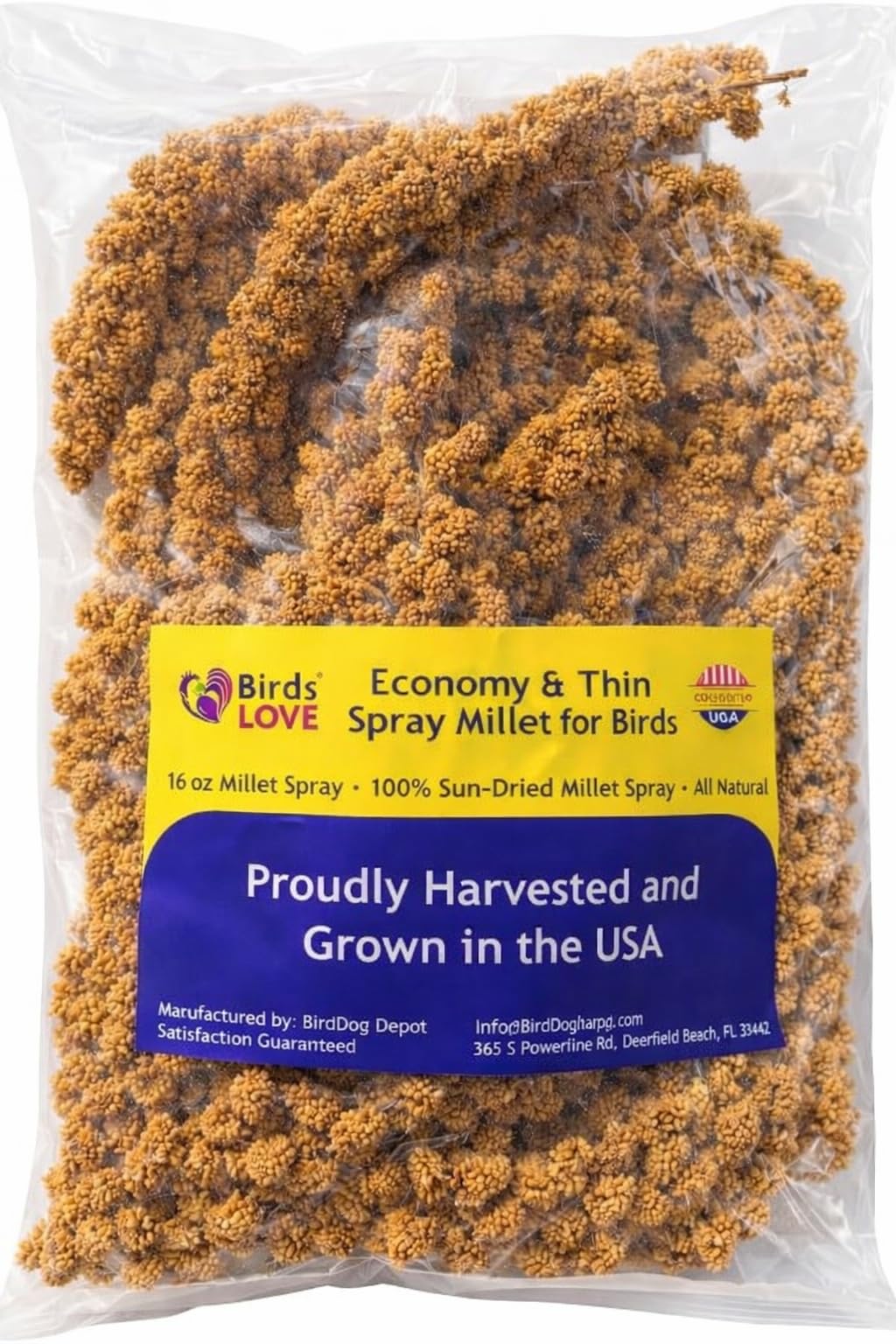 Birds LOVE Millet Tips & Tails for Birds - Parakeets, Cockatiels, Lovebirds, Finches, Budgies, Canaries, Cockatoos - Natural & Healthy Millet for Birds - Parakeet Food & Treats for All Parrots, 1lb