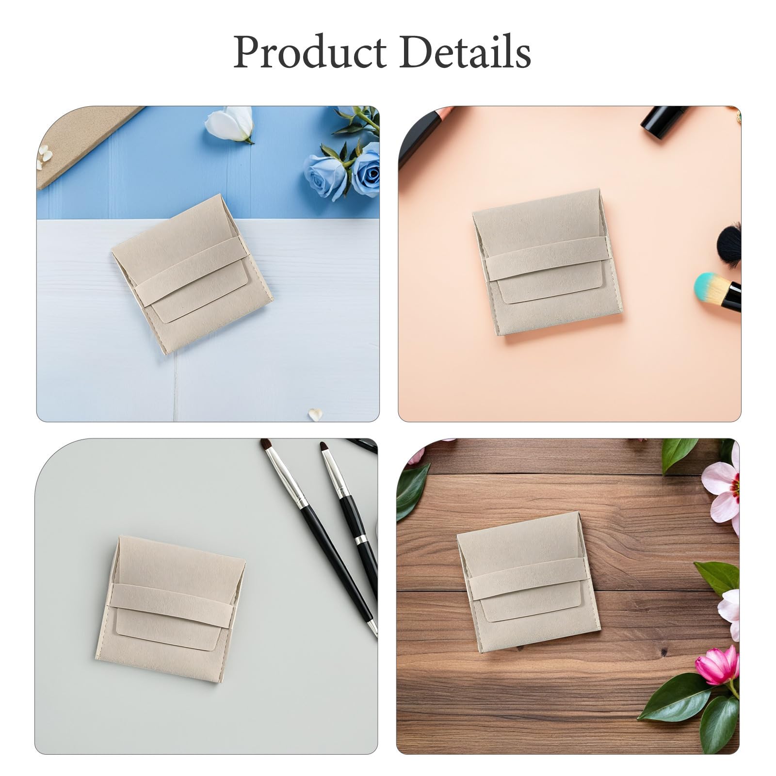 120 Estuches de Microfibra para Joyas con Banda Fija, Estilo, Doble Forro de Vellón, Bolsa Pequeña para Collares y Anillos en Uso Diario