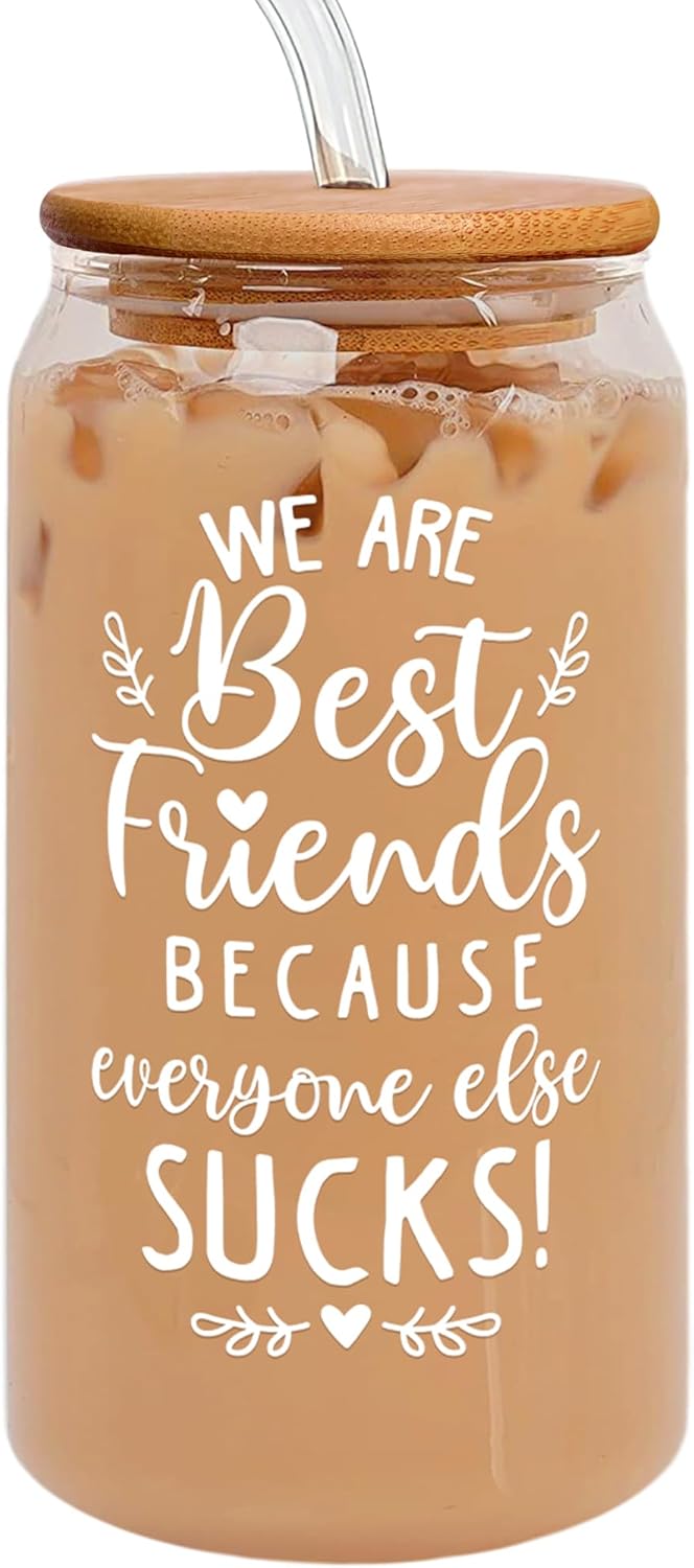 Birthday Gifts for Women Friendship - Birthday Gifts for Friends Female - Mothers Day Gifts for Friends - Friendship Gifts for Women Friends, Gifts for Best Friends, Bestie Gifts - 16 Oz Can Glass Friend 09