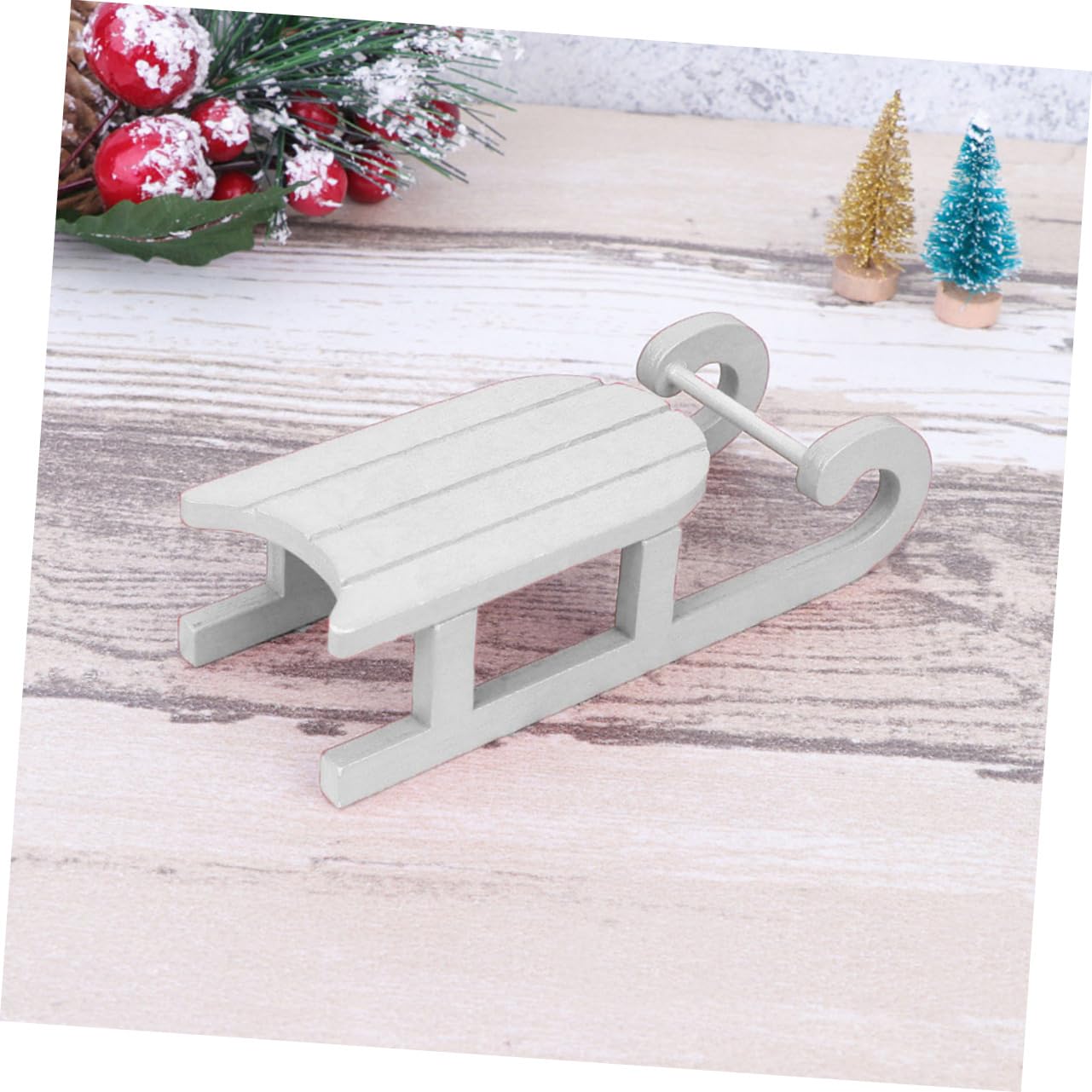ABOOFAN 6 Set Ornamenti Di Slitta Di Natale Vacanza Nevicare Slitte Regalini Natalizi Christmas Ornamento Di Natale Ornamento Natalizio Con Slitta in Legno Di Legno Bianca 2 Pezzi * 6