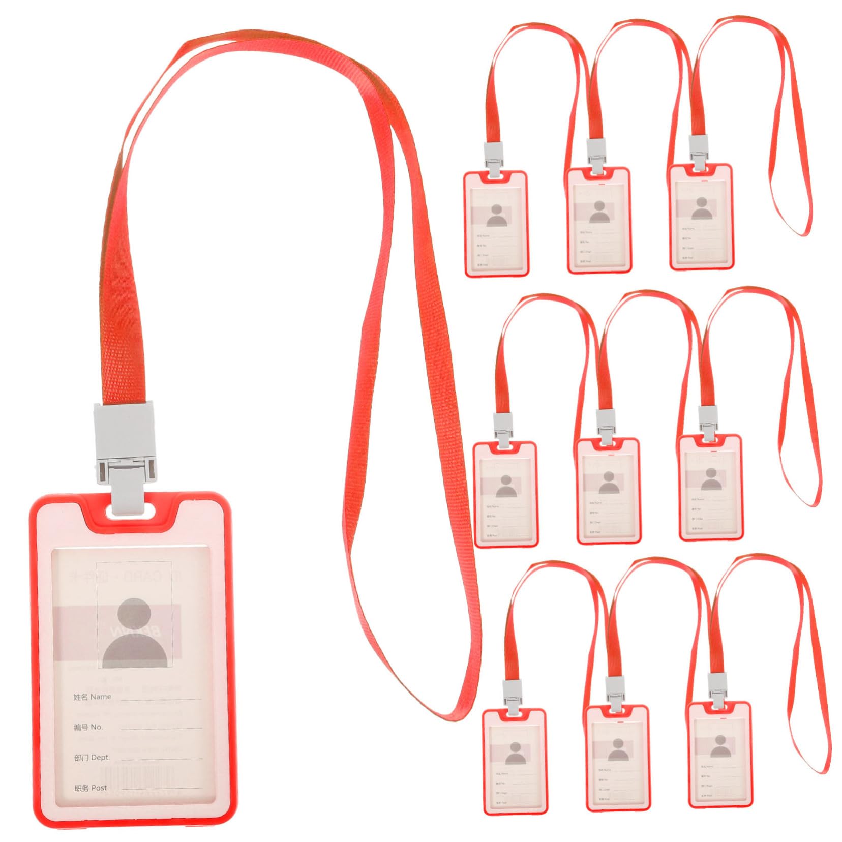 EXCEART 50stücke Id Kartenhalter Mit Lanyard Robuste Ausweishalter Für Studenten Und Mitarbeiter Doppelseitiges Design Transparent Und Wiederverwendbar Für Verschiedene Kartenarten