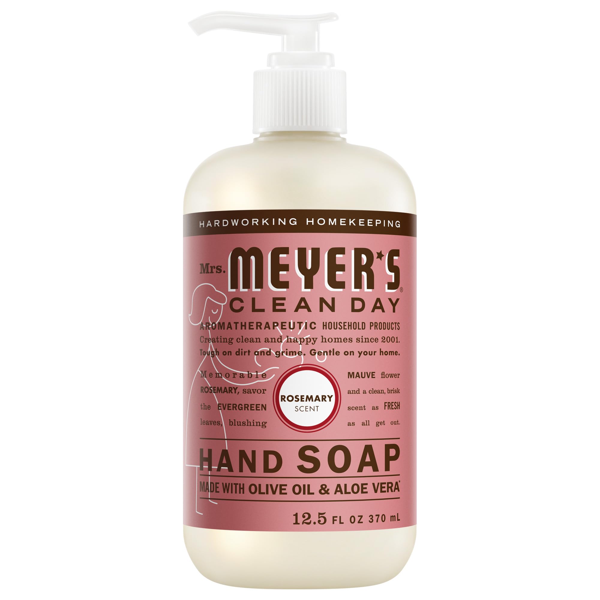 MRS. MEYER'S CLEAN DAY Hand Soap, Made with Essential Oils, Rosemary, 12.5 fl. oz