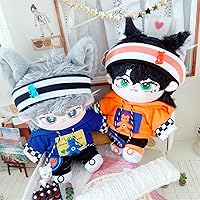 Vista 5 de CALEMBOU Juego de ropa de peluche de 7.9 in, lindos peluches de anime, 5 piezas, ropa de muñeca de algodón Kpop para muñecas de disfraces suaves