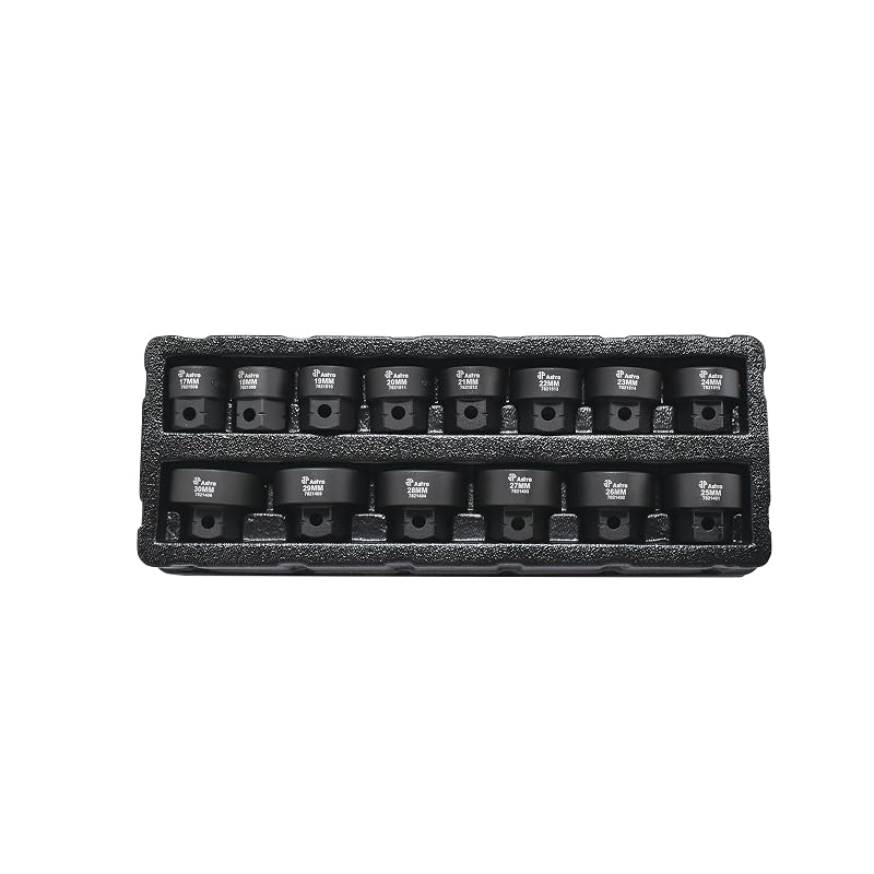 Jogo de Soquetes de Impacto AP 78214 Nano de Baixo Perfil, Acionamento de 12,7 mm (1/2 pol.), 17–30 mm, 14 peças