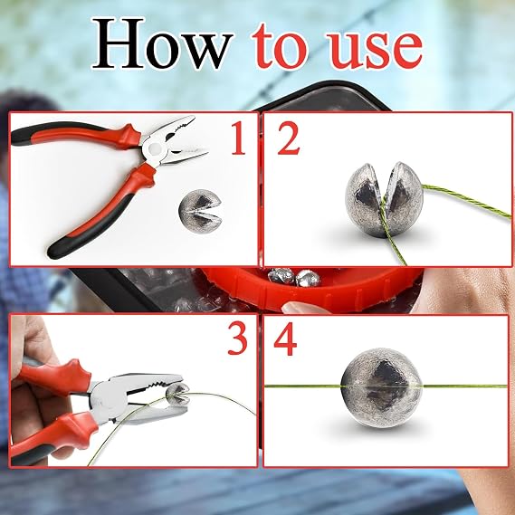 179PCS Split Shot Fishing Weights, 7-Way Dispenser Fishing Tackle Set with Pliers, Soft Metal Fishing Shot Weights for Carp & Coarse Angling, Durable Fishing Weights for All Conditions