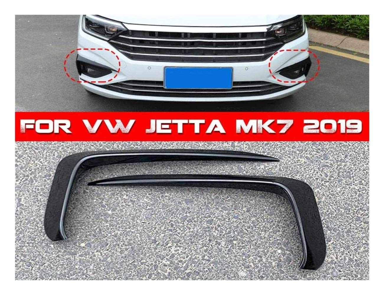2 szt. Czarny błyszczący przedni zderzak samochodowy boczny rozdzielacz nawiewu klapy wentylacyjne wargi wykończenie światła przeciwmgielnego, dla VW, Jetta, MK7 2019