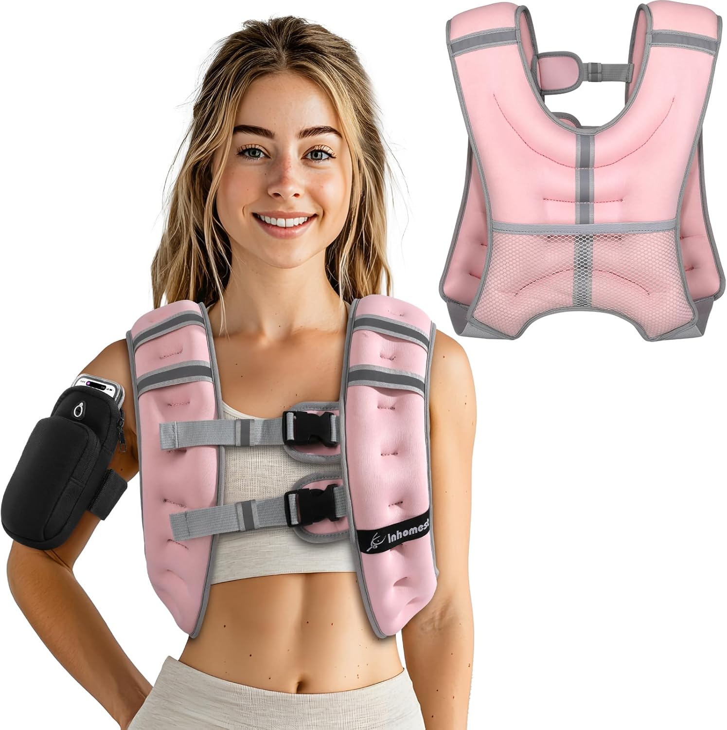 Weighted Vest Weight Vest for Men Women Kids Weights Included with Reflective Stripe, Body Weight Vests Adjustable for Running, Workout, Jogging, Walking