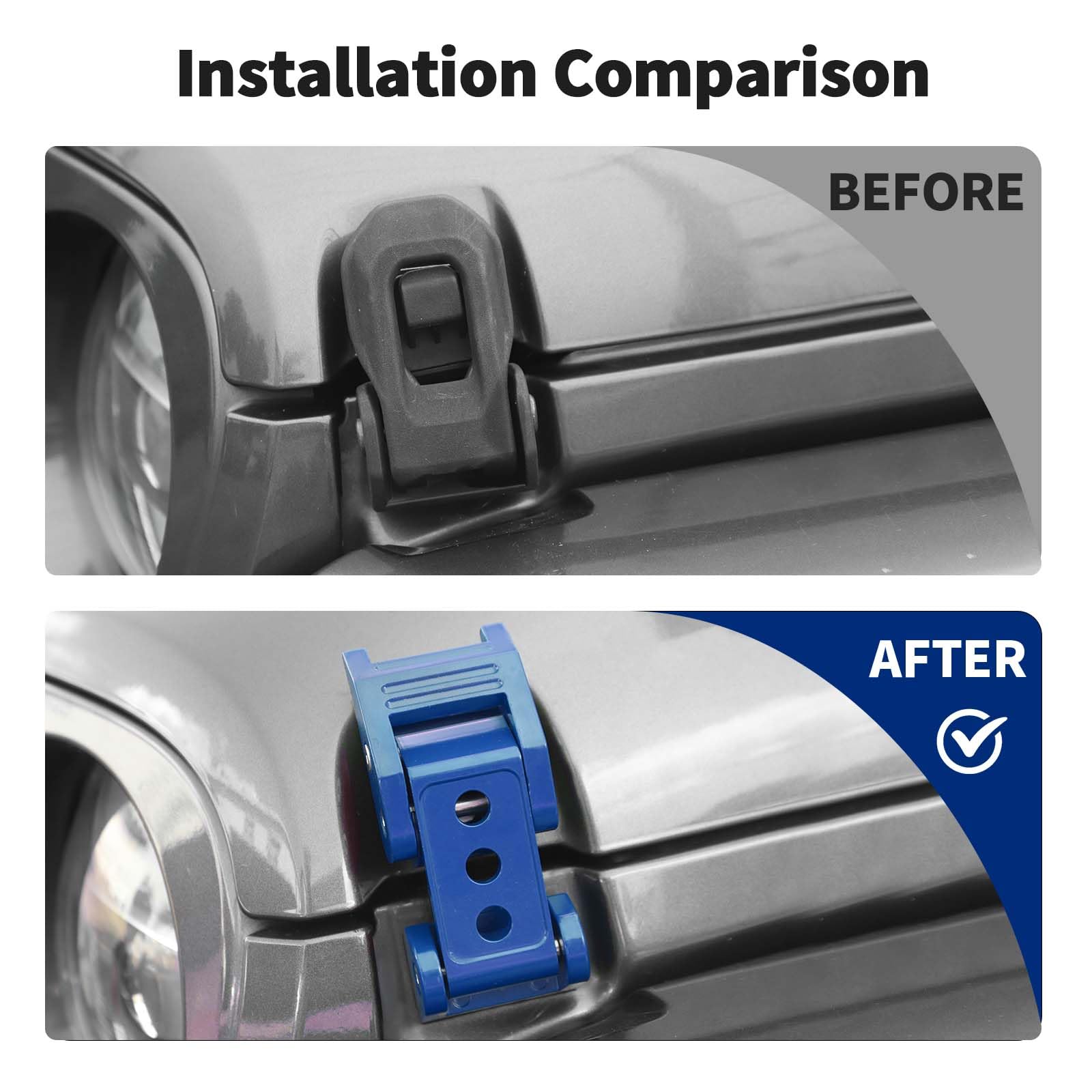 Amazon.com: JWWY for Jeep Wrangler Hood Latches Clamp Aluminum