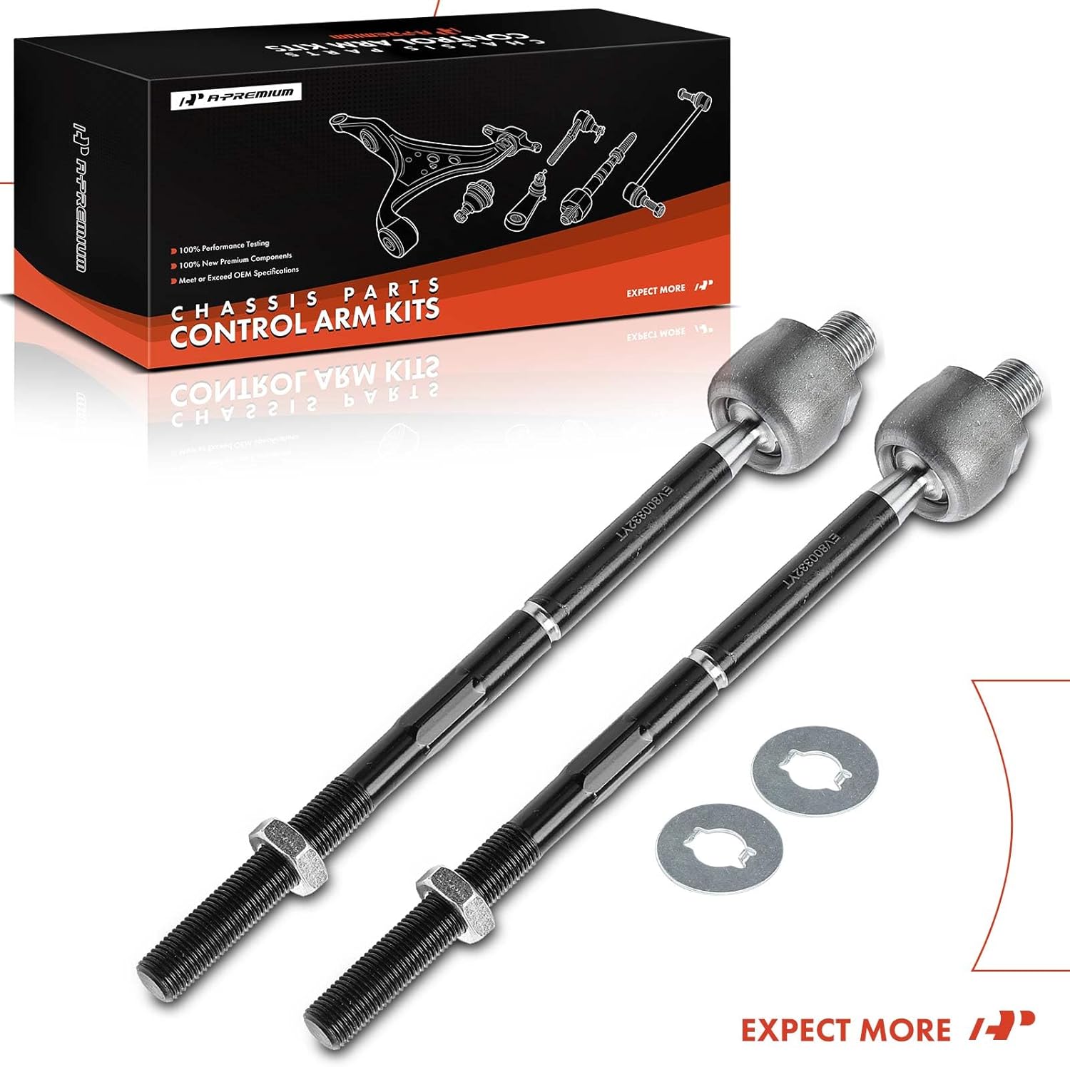 A-Premium 2 x Front Inner Tie Rod Ends, Compatible with Cadillac CTS 2003 2004 2005 2006 2007