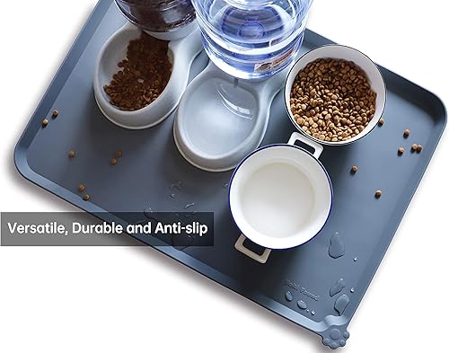 Miniatura 4 de Hoki Found - Bandeja de silicona para mascotas, tamaño XXL, antideslizante, a prueba de agua, para tazones, para agua y alimento, para comederos