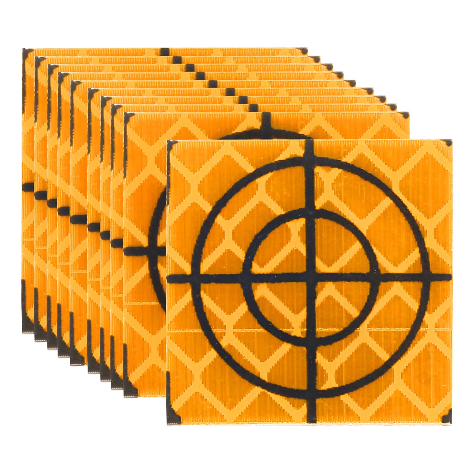 PATIKIL Survey Reflector Target (20x20mm, Yellow)(100 Pcs) Self-Adhesive Reflective Sheet Surveying Target Mark Tape, Suit for Total Stations/Ship Inspection/Tunnel Measure
