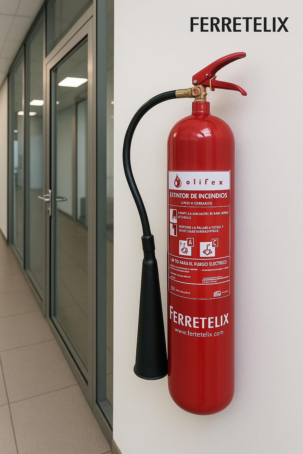 Ferretelix. Extintor CO2 5 kgs homologado eficacia 89B