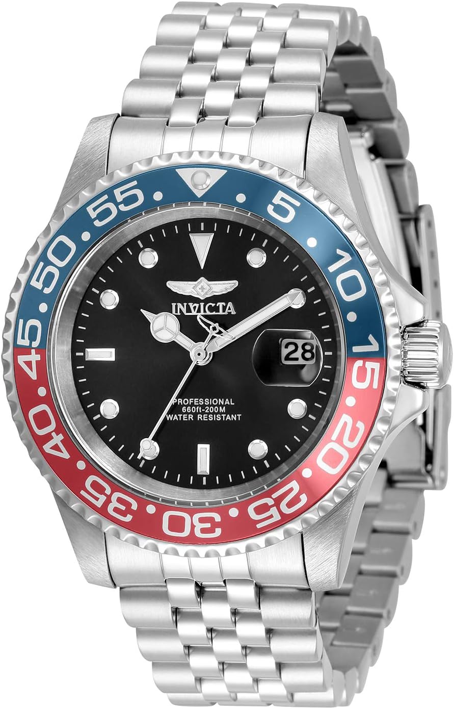 Invicta Men's Pro Diver 40mm Stainless Steel Quartz Watch, Silver (Model: 34102)
