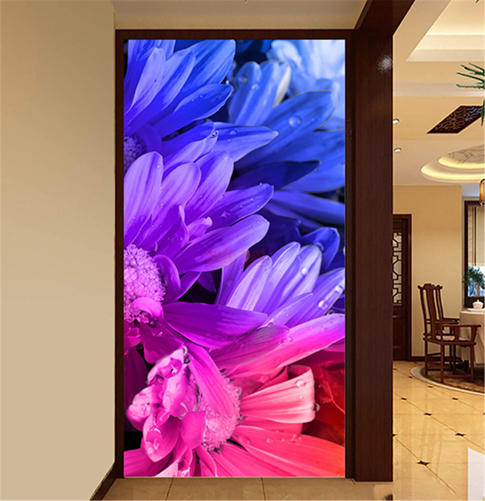 Broderie diamant 5D fleur abstraite grand format avec strass carrés premium