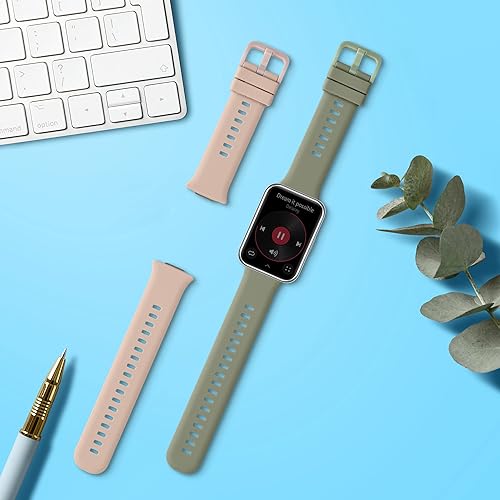 Miniatura 2 de kwmobile Correas compatibles con Huawei Watch Fit 2 correas  2 correas de silicona de repuesto  NegroAzul Oscuro