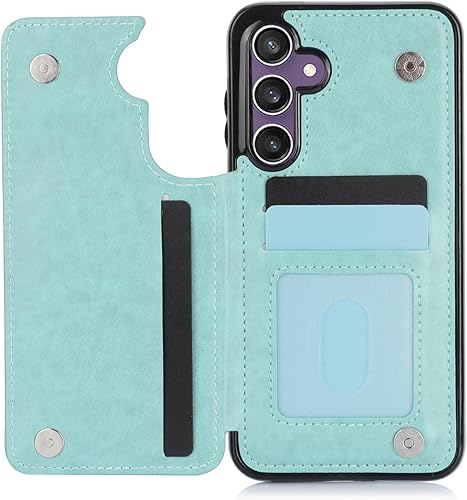 Vista 5 de Asuwish Funda de teléfono para Samsung Galaxy S23 FE 5G con protector de pantalla de vidrio templado y tarjetero con soporte para tarjetero, soporte