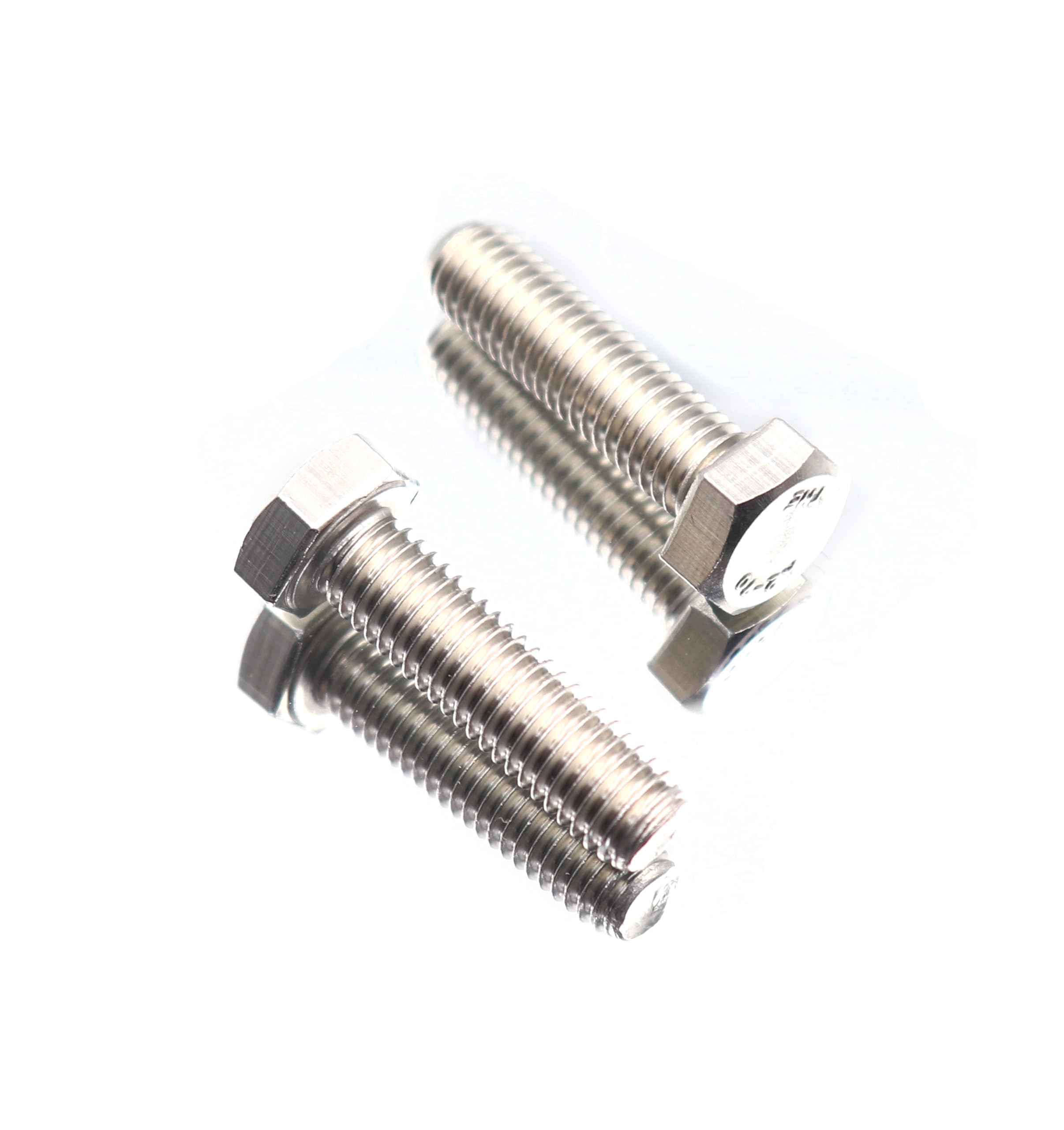 cSeao 4pcs 1/2"-13 x 2" Hex Head Bolts Screws, Full Thread, Plain Finish, F593C 18-8 304 Stainless Steel