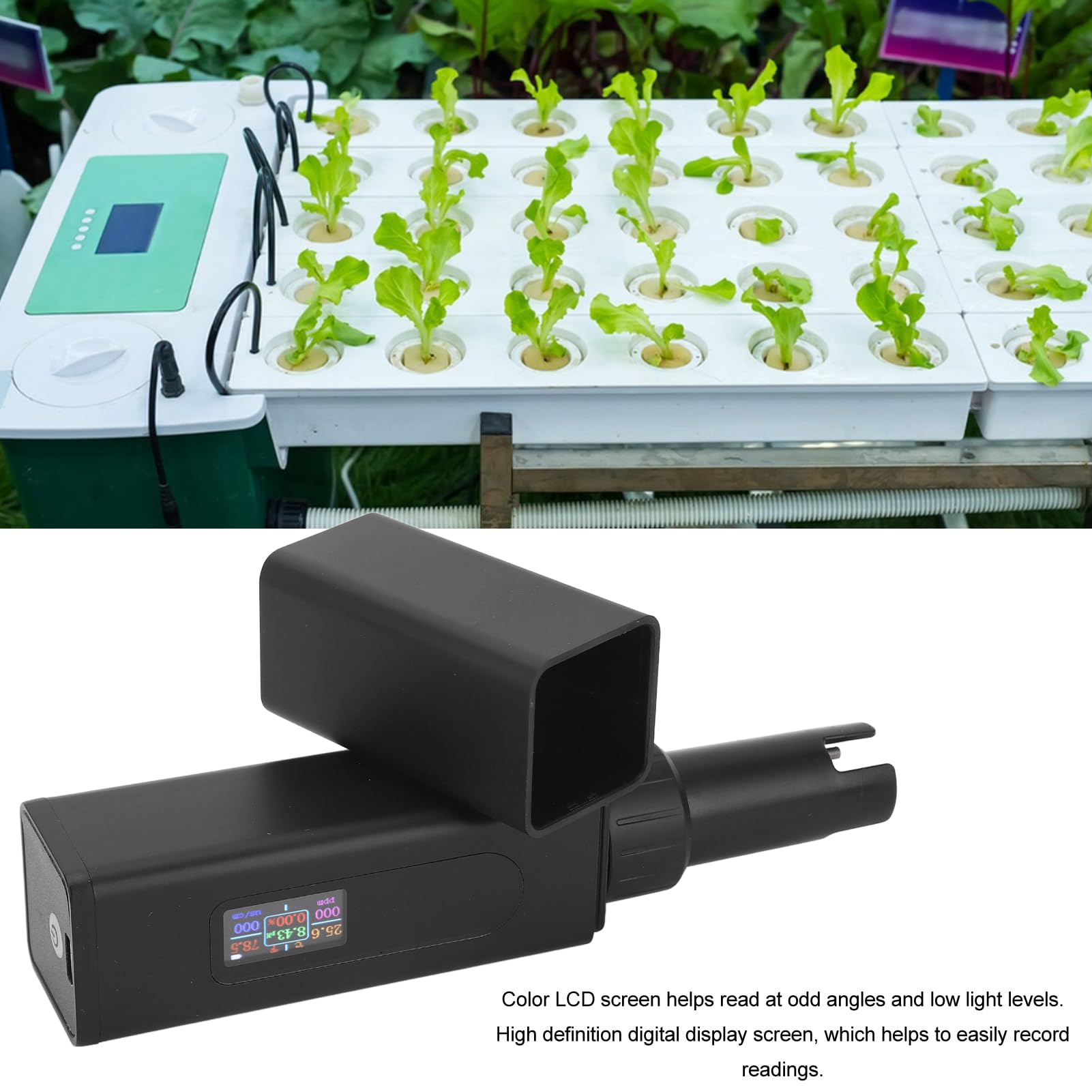 Testeur de qualité de l'eau 5 en 1 PH TDS Température EC Sel Mètre Écran LCD Moniteur de qualité de l'eau Multifonctionnel pour la Culture hydroponique, l'horticulture,