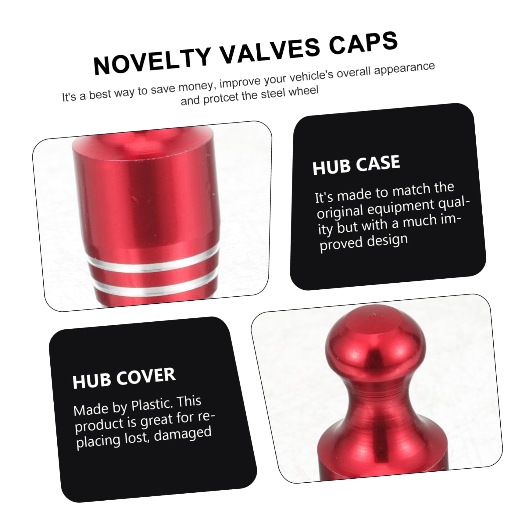 Balacoo Valve Stem Caps for Car Tires 5pcs Decorative Tire Pressure Caps for Car Motorcycle Material Easy to Install