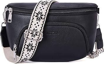 MUIIKOLA Kleine Damen Umhängetaschen, Bauchtasche Damen Crossbody Bag Damen Veganes Leder Crossbody Bag Damen,RFID Blockierung Kartenschlitz Brusttasche mit Verstellbar Abnehmbar Breiter Gurt