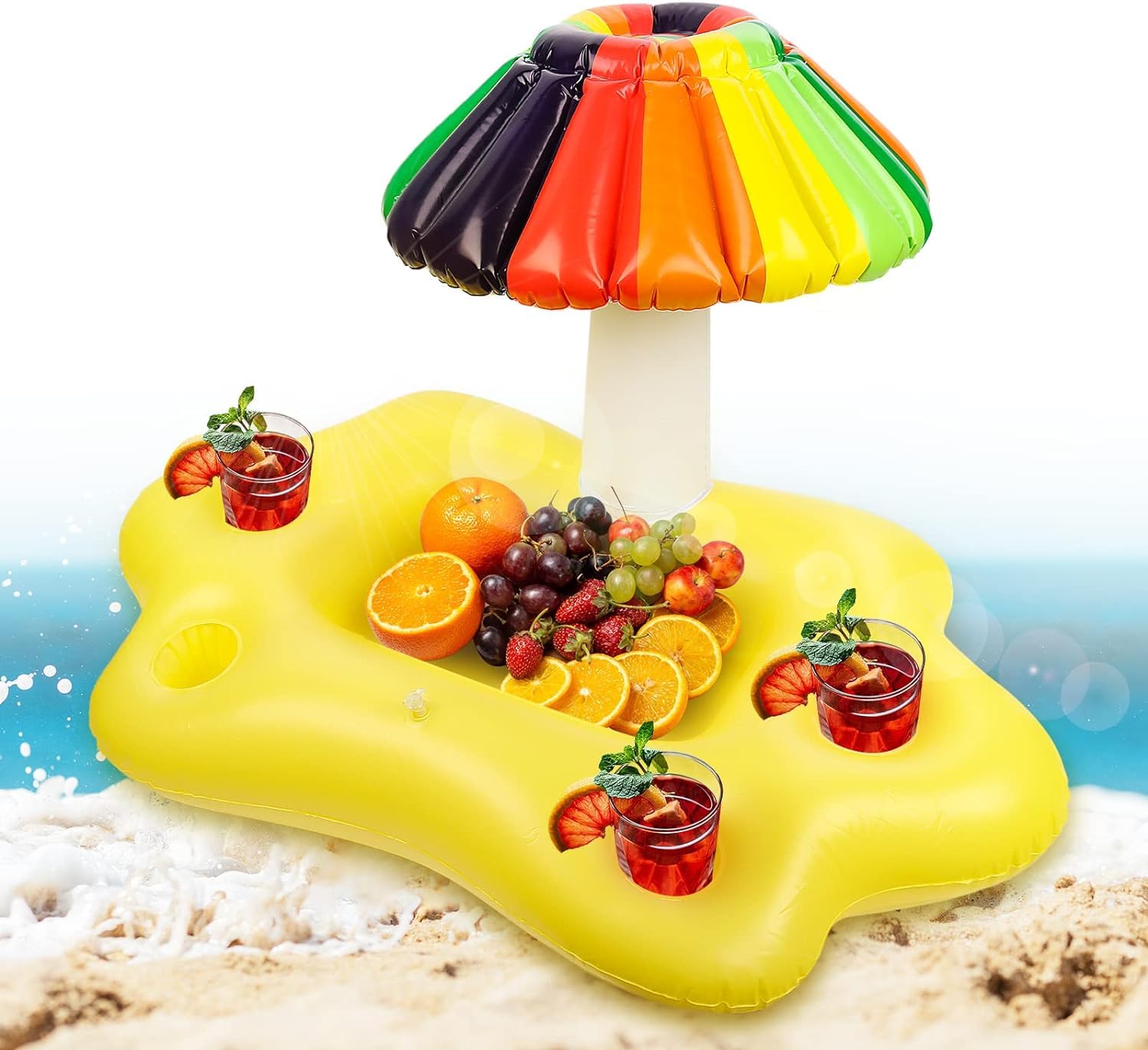 NYRWANA Inflatable Cloud Tray Bar Cup Drink Holder Container Party Swimming Pool Toy Floating Portable Buffet Ice Serving Drinks Salads Foods Fruits (B0CVDX2LFL) Amazon Price History, Amazon Price Tracker