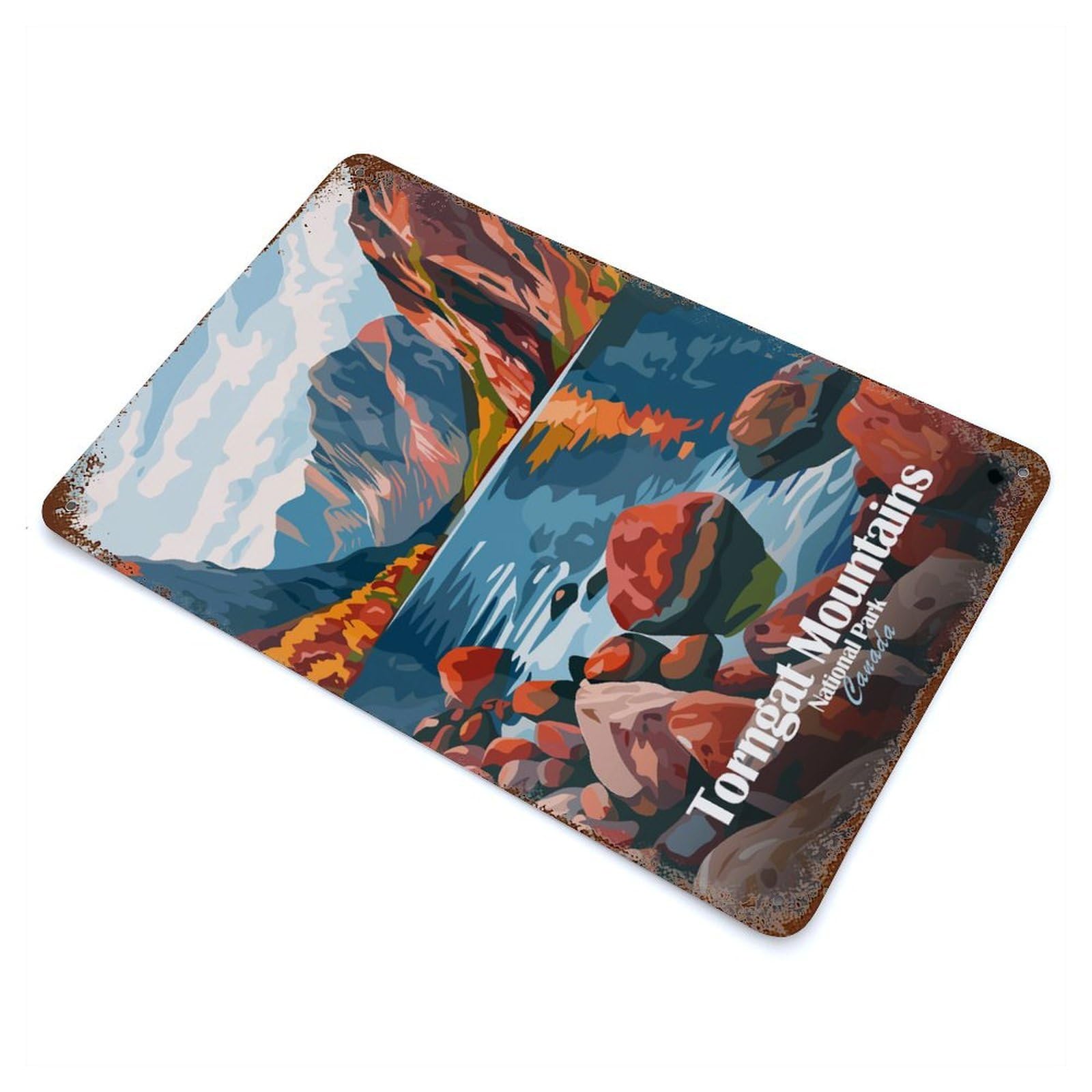 Decorative Tin Sign Torngat Mountains National Park Canada 11.8"x7.9", Vintage Wall Decor for Pub, Kitchen And Man Cave Decor