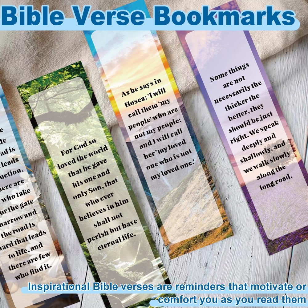 30 PCS Christian Bookmarks Inspirational Bible Verse Bookmarks Paper Nature Book Markers with Encouraging Quote for Men Women Reading Supplies - Image 4