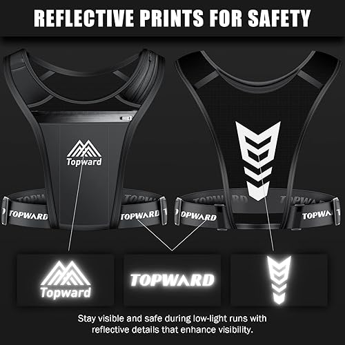 Miniatura 5 de Chaleco con soporte para teléfono para correr para hombres y mujeres, correr, caminar, ejercicio y entrenamiento de gimnasio. Mochila impermeable