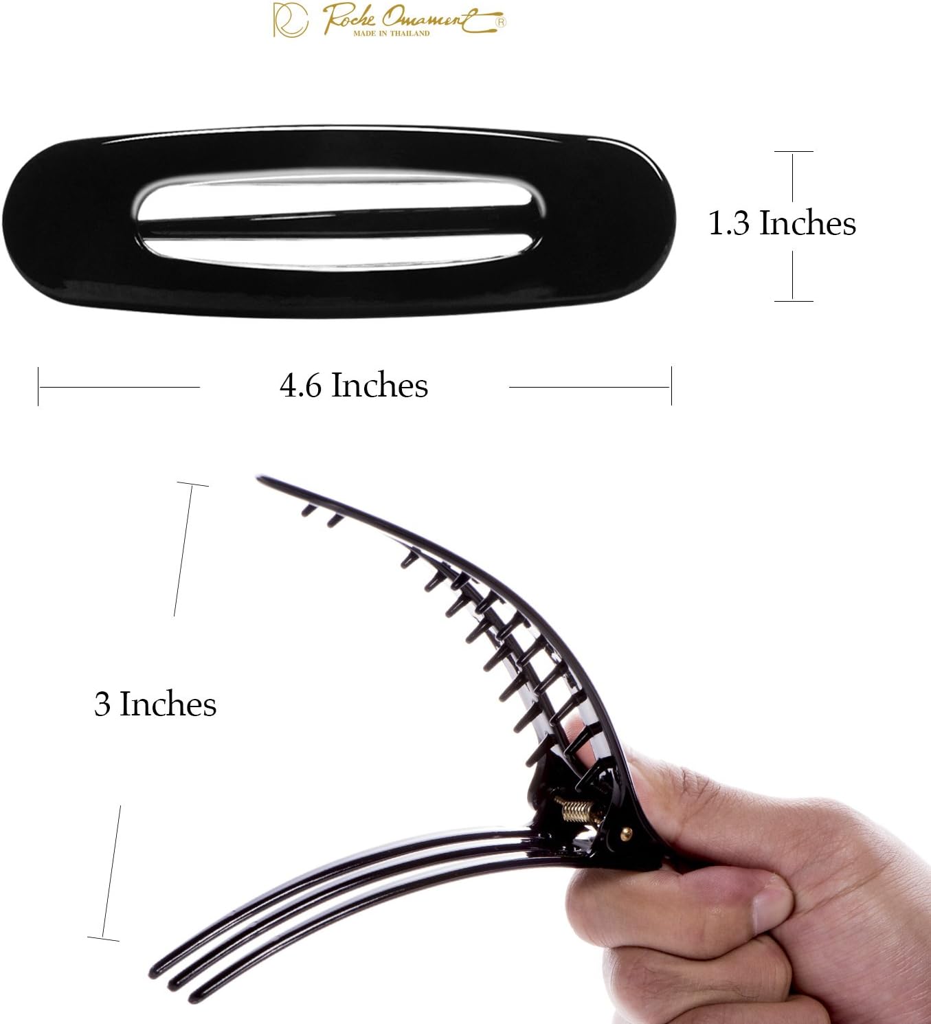 RC ROCHE 6 Pcs Flat Claw Hair Clips for Women Lay Down Barrettes No Crease Side Slide Thick Long Hair Duckbill French Against Head Jaw Claw Styling Clamp - Image 5