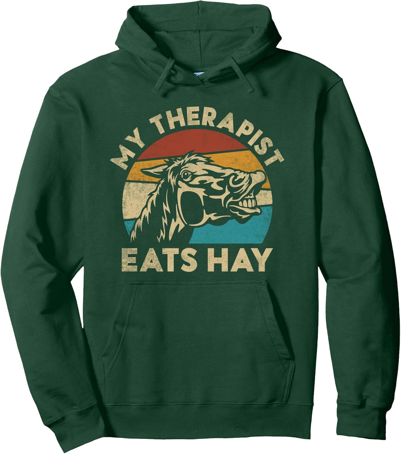 My Therapist Eats Hay. Funny Horse Lover Pullover Hoodie