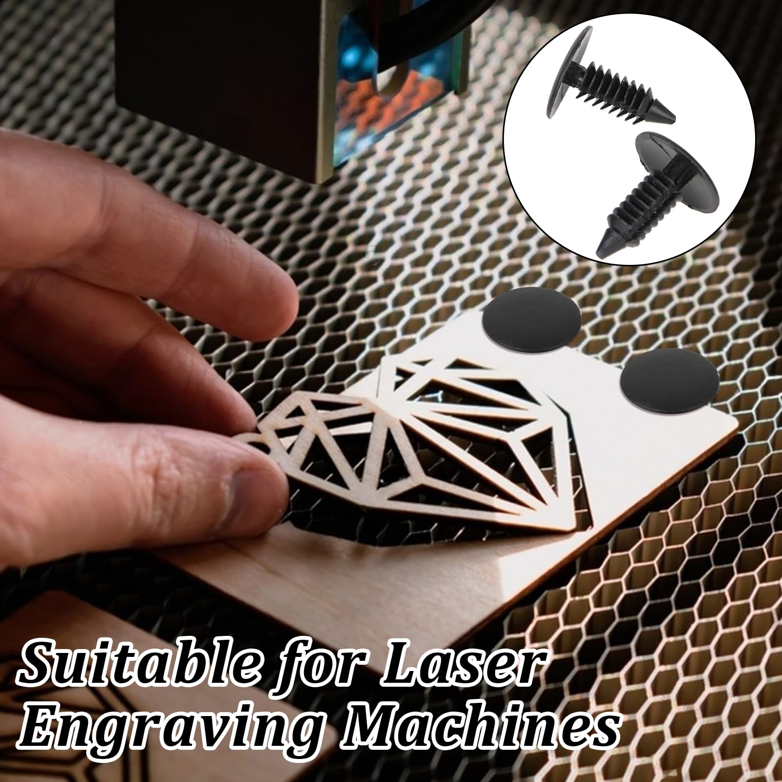 50 Perni Per Letto Laser A Nido D'Ape Giantree - Per Griglie Da 7.5 Mm, Accessori Fissaggio - Foto 10